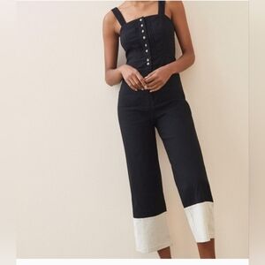 Maeve anthropologie the Collette romper jumpsuit 2 black white